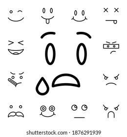 Anxious, face flat vector icon in emotions pack