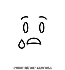 anxious, face icon. Simple thin line, outline vector of Emotion icons for UI and UX, website or mobile application