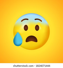 Anxious Face Sweat Blue Face Emoji Stock Vector Royalty Free Shutterstock