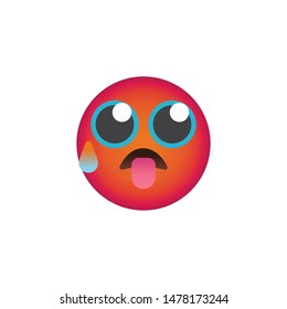 Anxious Face With Sweat emoticon flat icon, Tired face emoji vector sign, colorful pictogram isolated on white. Symbol, logo illustration. Flat style design
