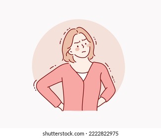 Anxious girl.  Hand drawn style vector design illustrations.