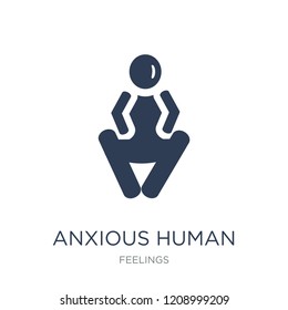 anxious human icon. Trendy flat vector anxious human icon on white background from Feelings collection, vector illustration can be use for web and mobile, eps10