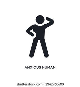 anxious human isolated icon. simple element illustration from feelings concept icons. 