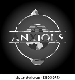 Anxious on grey camo texture
