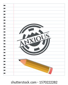 Anxious pencil effect. Vector Illustration. Detailed.