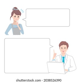 Anxious woman consulting doctor and doctor telling solution
