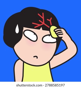 Anxious Young Lady Erasing