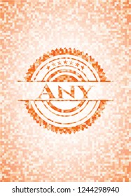 Any abstract orange mosaic emblem