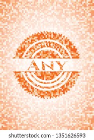 Any abstract orange mosaic emblem with background