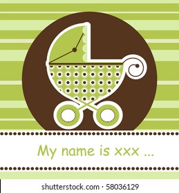 Any baby arrival card, vector