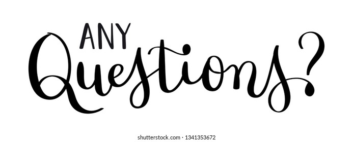 ANY QUESTIONS? brush calligraphy banner