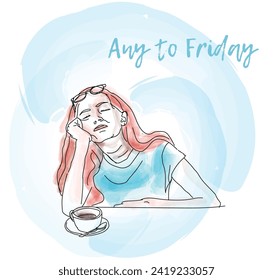Any to friday, vector illustration for poster, social media post, post card