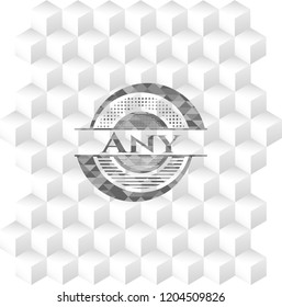 Any grey badge with geometric cube white background