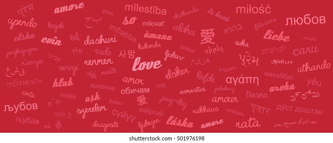in any language love vector illustration background