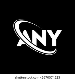 ANY logo. ANY letter logo design. Initials ANY logo linked with circle and uppercase monogram logo. ANY typography for technology, business and real estate brand.