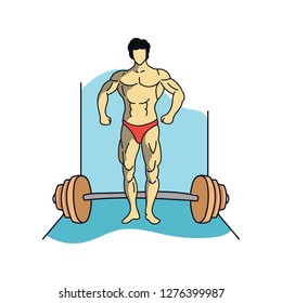 Any Pose Bodybuilder Illustration