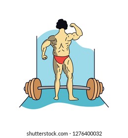 Any Pose Bodybuilder Illustration