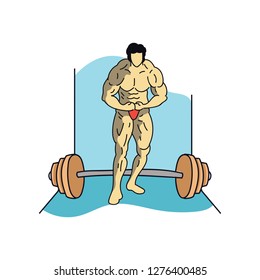 Any Pose Bodybuilder Illustration