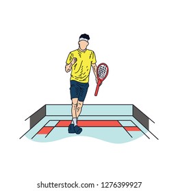 Any Pose Tennis Illustration