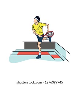 Any Pose Tennis Illustration