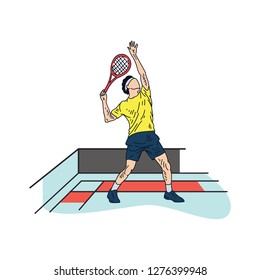 Any Pose Tennis Illustration