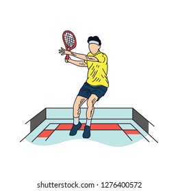 Any Pose Tennis Illustration