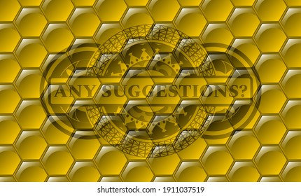 Any suggestions? text inside sweet honey bees realistic emblem. beekeeping graceful background. Artistic illustration. 