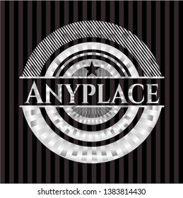 Anyplace silver shiny emblem]. Vector Illustration. Mosaic.