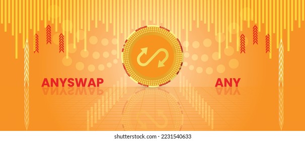Anyswap ANY cryptocurrency logo and symbol banner background vector, decentralized blockchain finance vector illustration banner. svg