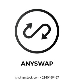 Anyswap Cryptocurrency token icon. ANY token symbol. Cryptocurrency vector icon. Flat Vector illustration - Vector