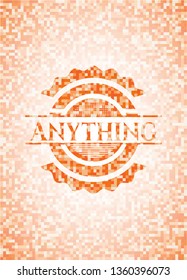 Anything abstract emblem, orange mosaic background