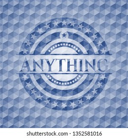 Anything blue polygonal emblem.