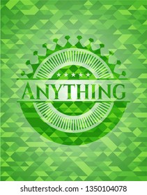Anything green emblem with mosaic background