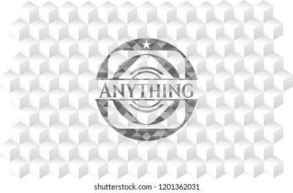 Anything grey emblem with cube white background
