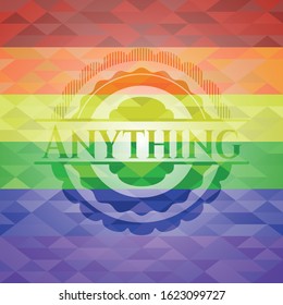Anything lgbt colors emblem. Vector Illustration. Mosaic.