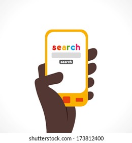 anything search in internet using mobile concept vector