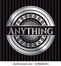 Anything silvery shiny badge. Vector Illustration. Mosaic.