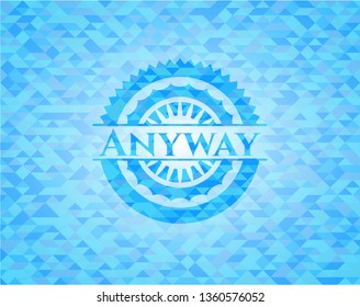 Anyway realistic sky blue mosaic emblem