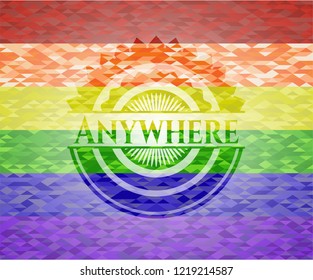 Anywhere on mosaic background with the colors of the LGBT flag