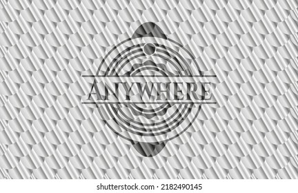 Anywhere silver emblem or badge. Scales pattern. Vector Illustration. Detailed. 