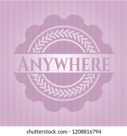 Anywhere vintage pink emblem