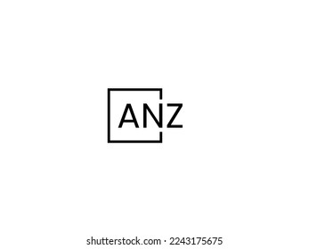 Letra ANZ creativo diseño elegante del logo de swoosh