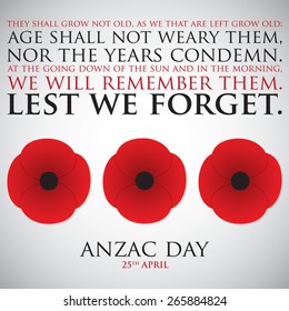 ANZAC (Australia New Zealand Army Corps) Day card in vector format.