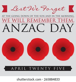 ANZAC (Australia New Zealand Army Corps) Day card in vector format.