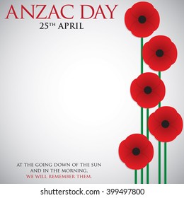 ANZAC (Australia New Zealand Army Corps) Day card in vector format.