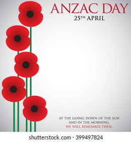 ANZAC (Australia New Zealand Army Corps) Day card in vector format.