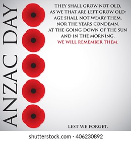 ANZAC (Australia New Zealand Army Corps) Day card in vector format.