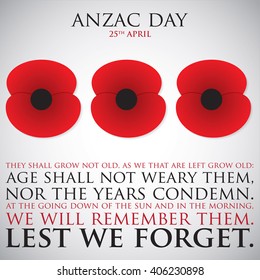 ANZAC (Australia New Zealand Army Corps) Day card in vector format.