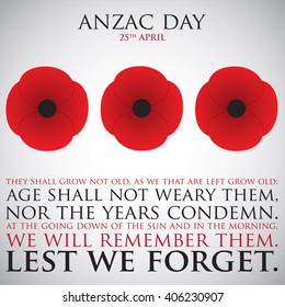 ANZAC (Australia New Zealand Army Corps) Day card in vector format.