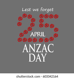 ANZAC (Australia New Zealand Army Corps) Day card in vector format